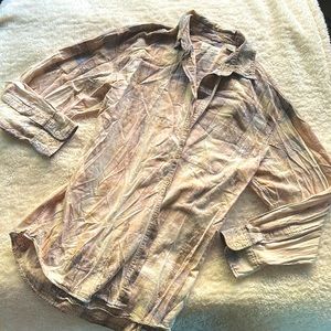 Bleached button down cotton plaid top.